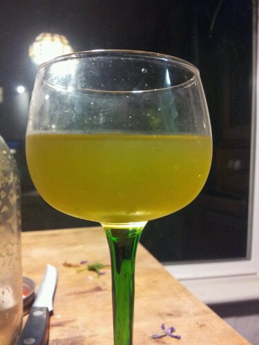 a greenish cocktail
